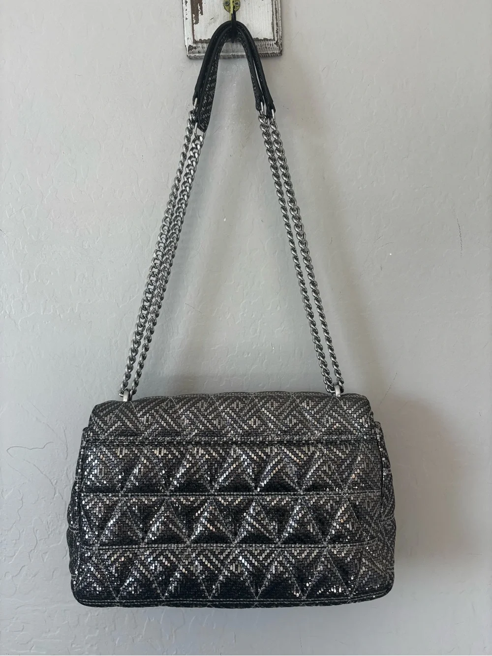 Michael Kors Sloan NWOT Gunmetal Quilted Chain Shoulder Bag